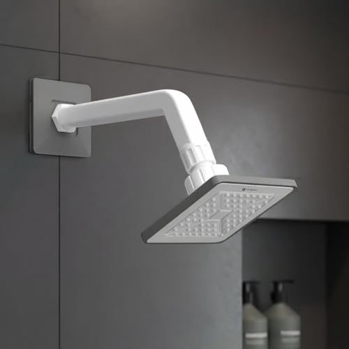 Image of YERAWAR Wall Mounted Overhead Shower Head | High Pressure Rain Shower | ABS Material Body | Anti-Clog Nozzles | Easy Install Bathroom Shower for Home & Hotel (Grey, 4 X 4 Inch)