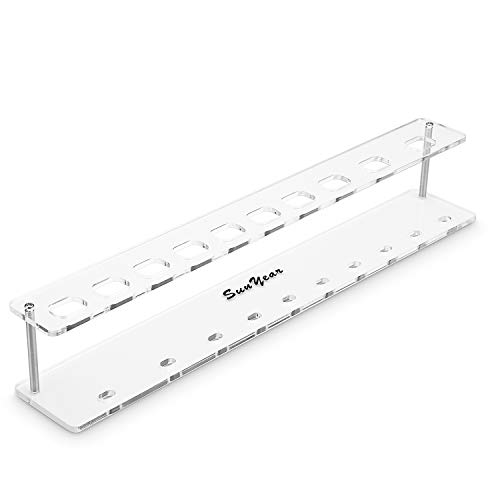 Clear Acrylic 10 Hole Drying Rack Storage Display Bracket Shelf Holder Specifically Design for Toothbrush and Oval Makeup Brush Set