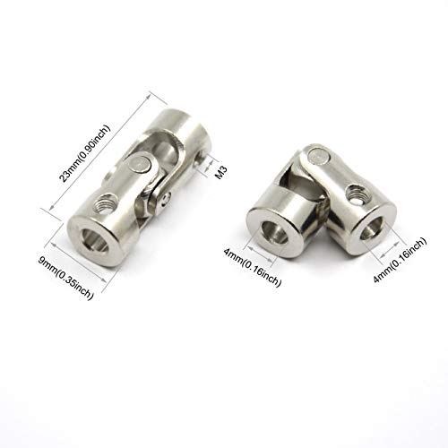4 Pcs 4mm to 4mm Universal Joint Shaft Coupling with Screws for Motor