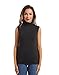 MANCYFIT Thermal Tank Top for Women Cold Weather Sleeveless Thermal Underwear Fleece Lined Shirt Turtleneck Warm Camisoles Black XX-Large