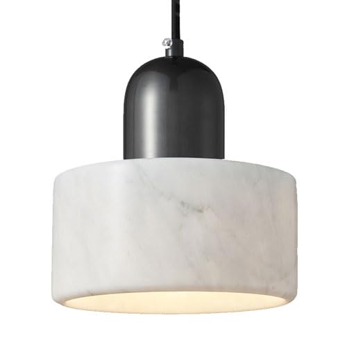 Suspension de style minimaliste français en marbre noble, luminaire d'exception à une tête E27