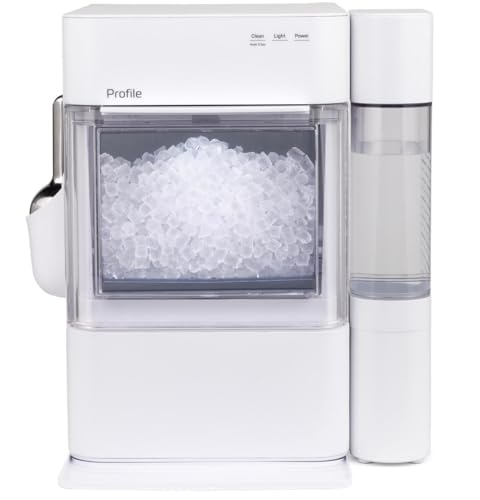 GE Profile Opal 2.0 Ultra Nugget Ice Maker with Side Tank, Stone White – Smart WiFi Countertop Ice Machine, Rapid Production, Self-Cleaning, Quiet Operation (Renewed)