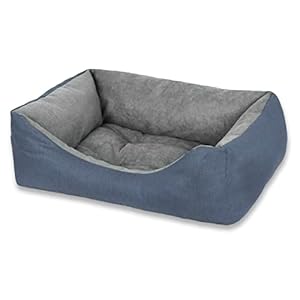 MERCURY TEXTIL- Sofá, Cesta,Cama Comoda para Perros,Gatos y Mascotas, con Relleno de Fibras Super Suave,Resistente al Desgaste y Duradero (Grande, Azul)