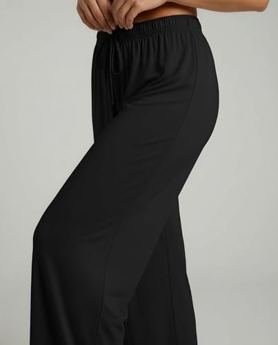 Image of Real Essentials 3 Pack: Women's Soft Palazzo Pants - Wide Leg Yoga Casual Loungewear Pajama Pj Bottoms (Plus Available)