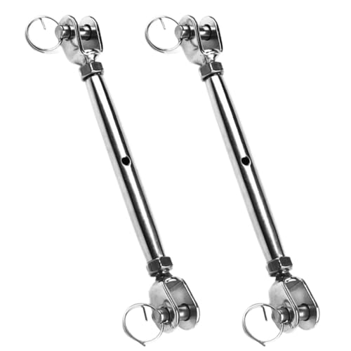 SHOWERORO 2 piezas tensor cerrado de cuerpo para cable de acero inoxidable M8 para rigging industrial y tensión de cable