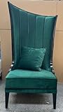 Larghezza ca.: 82 cm Casa Padrino Poltrona Art Deco di Lusso Lato Destro Verde/Nero - Poltrona da Soggiorno - Poltrona per Hotel - Mobili per Soggiorno - Mobili per Hotel - Mobili Art Deco di Lusso