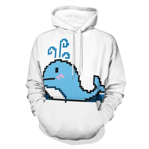 Sweat à capuche baleine bleue UMENG pull unisexe en coton taille S