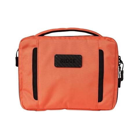 The Ridge Travel Toiletry Bag - Premium 900D Ballistic Nylon with Organizer Pockets -Basecamp Orange Cover