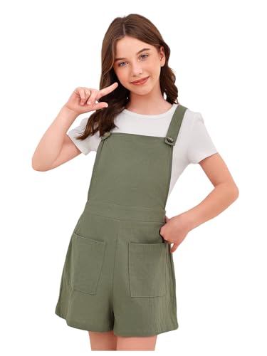 Image of OYOANGLE Girl's 2 Piece Outfits Clothes set Casual Short Sleeve Tee and Shorts Overalls Set