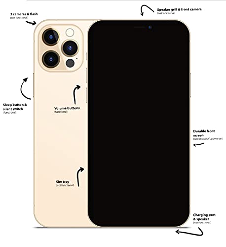 Dummy Premium Display Model Phone for Apple's iPhone Pro 13, Gold Replica Device for Display and Prank | Compatible with iPhone Cases - Pro 13, Gold