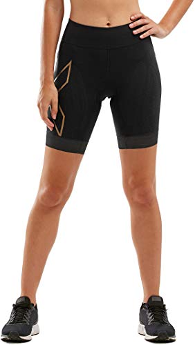 2XU UK Compression Tri Short 1 Trisuit, Mujer, Negro y Dorado, M