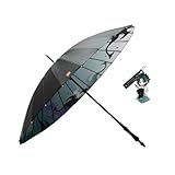 WYCOS 原神 げんしん 公式 魈 長傘 ジャンプ傘 紳士傘 雨傘 アニメ コスプレ道具 24本骨 強化防風 厚手のビジネス傘 長柄傘 大きい 木製手元 学生用傘 レディース メンズ 台風対応 梅雨対策 晴雨両用 男女兼用 通勤 通学 プレゼント [並行輸入品]