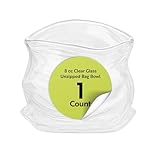 Restaurantware-8 Ounce Unzipped Bag Bowl, 1 Small Glass Bag - Realistic Crinkled Edges, Serve Candy, Popcorn, or Nuts, Clear Glass Bowl, Dishwashable, Flat Base