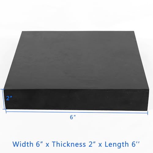 Image of WochiTV Solid Rubber Sheets Strips, 6 inch Wide x 2 inch Thick x 6 inch Long Neoprene Rubber Rolls Perfect for DIY Gasket Material, Sealing, Liner, Shield, Padding, Mat