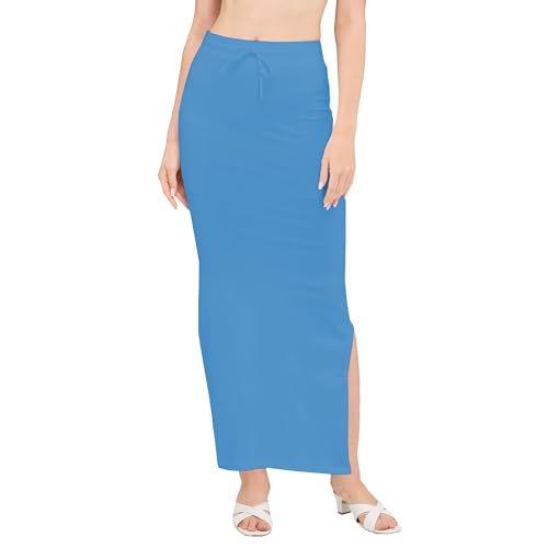 Image of DESI GIRL Cotton Lycra Stretchable Saree Shapewear Petticoat with Drawstring for Women | Fishcut Saree Petticoat with Side Slit for Easy Movement | Saree Shaper | Long inskirt
