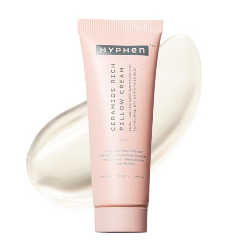 Hyphen 10 % extrait de feuille de cœur et 7 % de céramides - Crème hydratante pour le visage NMF - Crème d'oreiller riche pour l'hydratation, la nutrition en profondeur et la réparation des barrières