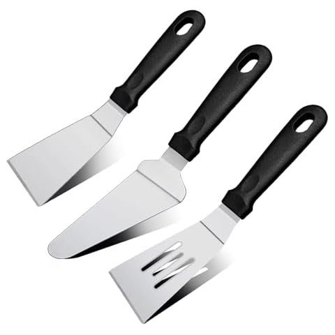 3 Pieces Small Metal Spatula Plastic Knives Pie Pizza Pastry Slicer Serving Utensils for Kitchen Wedding Stainless Steel Brownie Spatula for Serving and Turning Elegant Handles Cover