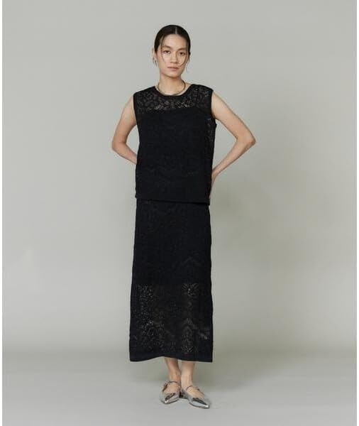 [イネド] レース柄ノースリーブプルオーバー