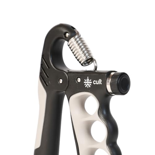 Image of cult Adjustable Hand Gripper with Counter for Men Women - Steel Coil Grip Strengthener 5-100 kg TPR Handle Ergonomic Fitness Tool for Forearm Exercise Wrist Training Portable Gym Equipment