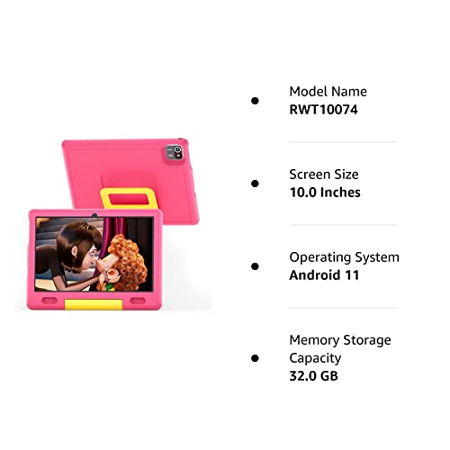 ULIST Kinder Tablet 10 Zoll, Tablet Kinder Android 11, 1280 * 800 HD-Display, 2GB+32GB, Quad Core, WiFi, Bluetooth, 6000 mAh Akku Kids Tablet (Rosa) – Bild 8