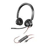 Auricular Poly Blackwire 3320 con cable - Brazo de micrófono flexible - Estéreo de alta fidelidad - Se conecta a PC/Mac a través de USB-C o USB-A - Funciona con Teams/Zoom