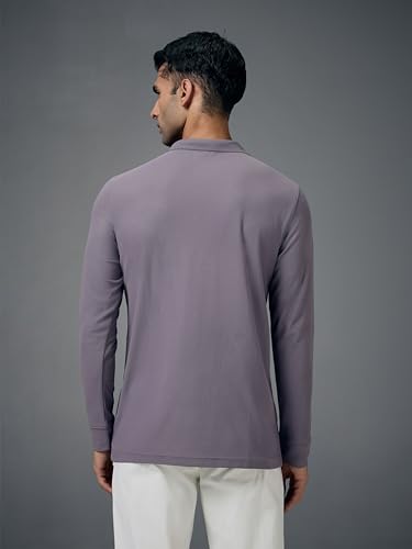 Image of TECHNOSPORT Mens Slim Fit Polyester Active Wear Collar Polo T-Shirt with Long Sleeves for Workout, Sports