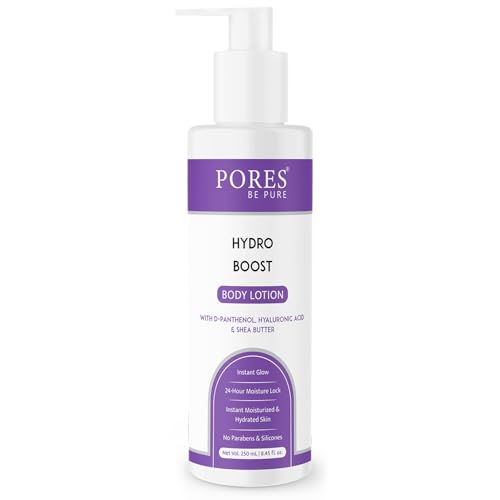 Image of PORES Be Pure Body Lotion | Hydro Boost Gel Base Lotion With Hyaluronic Acid & Shea Butter Body Lotion For Women & Men | Deep Moisture Care for Very Dry Skin| Hydrated, Nourished & Glowing Skin | 250 mL