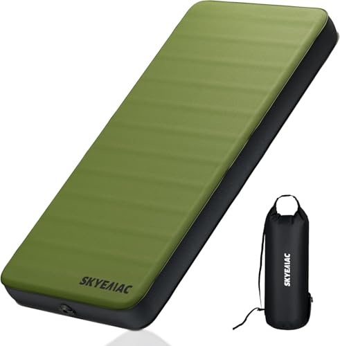 SKYEMAC 4' Thick Self Inflating Sleeping Pad with 13R Memory Foam, 78' x 29' Camping Mattress with...