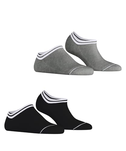 ESPRIT Kobiety Skarpety do trampek Base Stripe Multipack W Sn bawełna krótkie z wzorem 2 Pak, Wielokolorowy Grey Navy Blue 0050, 35-38
