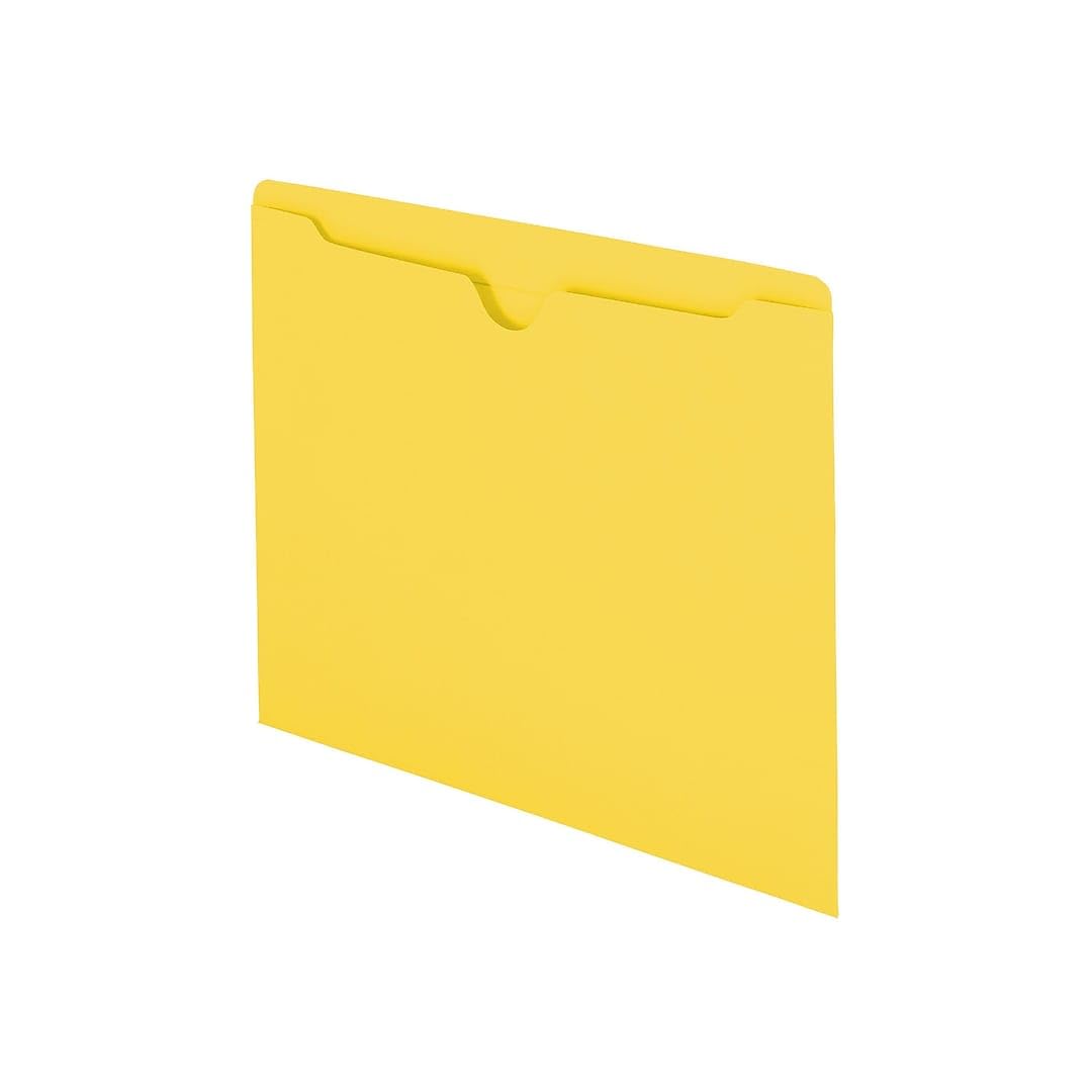 Chemises de dossier rigides en carton 11 pt stock jaune à onglet doublé