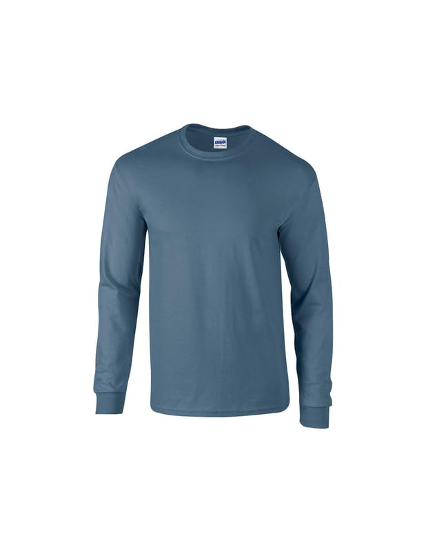 Image of Gildan Crewneck Long Sleeve T-Shirt, (5400) Indigo
