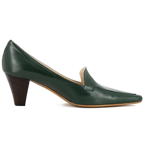 Image of LEHOOR Women Vintage Chunky Block Heel Pumps Shoes Square Pointed Toe Slip On Formal Office Work Business Loafers Shoes Suede Snakeskin Cone Heel Oxford Shoe Ladies Professional Chic Fall 4-11 M US