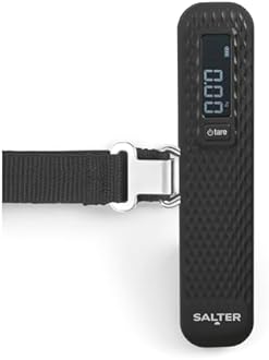 Salter Digital Luggage Scale – Portable Weight Scale for Travel, Compact Suitcase Weigher, 50kg Capacity, Easy Grip Handle, Tare Function, Lightweight, Save On Excess Baggage Charges