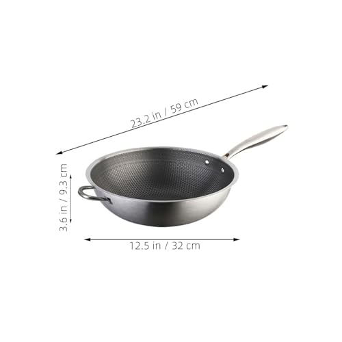 Wok de Acero Inoxidable GALPADA 32cm con Asas Dobles miniatura 2