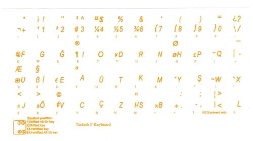 Sticker para teclado Turkish F amarillo miniatura 1
