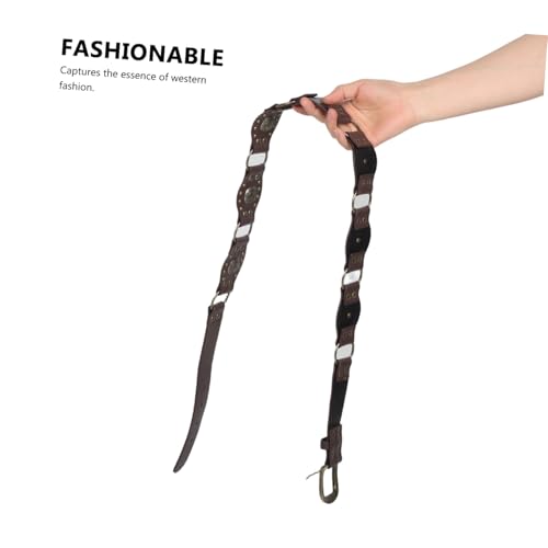 Vintage Patchwork Design with Carved Buckle Fit for Jeans and Any Occasion Durable Comfortable Cowgirl Accessory4