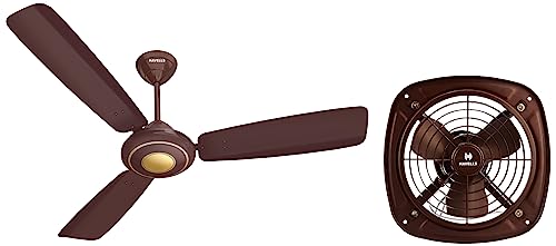 Image of Havells Ventil Air DSP 300mm Exhaust Fan (Choco Brown) (FHVVEMTBRN12) Retro Classic 1320mm Ceiling Fan (Pack of 1, Brown)