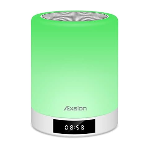 Æxalon Night Light Bluetooth Speaker, 5 in 1 LED Touch Control Bedside Lamp Dimmable Multi-Color Changing, Bedroom Alarm Clock, Best Birthday Gift Ideas for Kids/Teens/Girls/Boys/Women/Men Cover