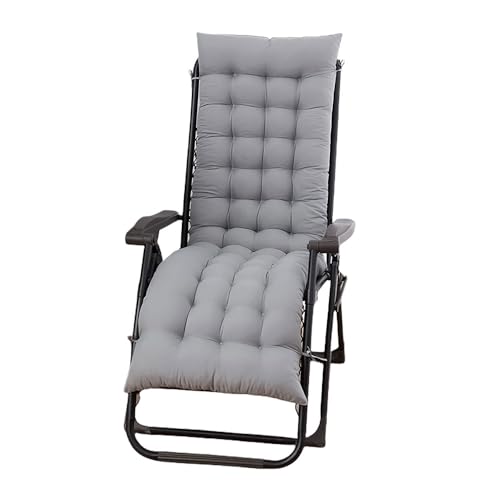 Surwin Cojín Tumbona Jardin Exterior, Cojines para Sillas de Jardin, Colchóneta para Tumbonas Sillas y Hamacas, Mecedora Exterior, para Terraza, Balcón y Playa (Gris Claro,53x155cm)
