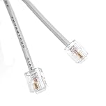 JZK 1M White RJ11 to RJ11 cable, high-speed telephone & Internet cable, ADSL lead, phone to broadband extension cord for BT, modem, landline telephone, router