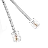 Ce câble adaptateur RJ11 vers RJ11 est doté d'une gaine blanche flexible facilitant le câblage et le rangement. Le connecteur RJ11 (6P2C) transparent et antidérapant intègre des contacts plaqués or pour une protection optimale contre l'oxydation et l'usure, garantissant ainsi un branchement et un débranchement fiables et une transmission de signal haut débit stable et durable. Robuste et résistant, ce câble est idéal pour une utilisation quotidienne à la maison comme au bureau.