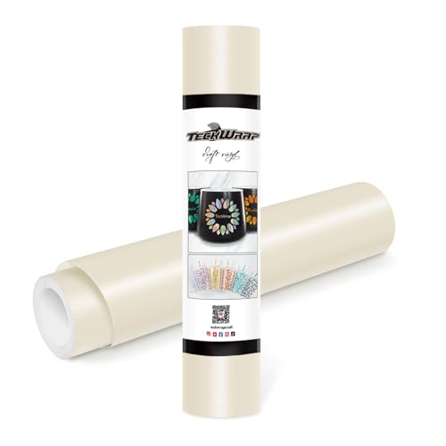 TECKWRAP Permanent Adhesive Vinyl 12 x 10ft, Matte Ivory White