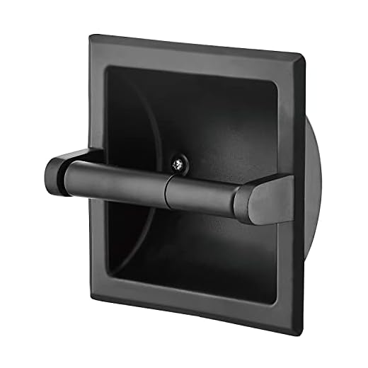 Top Taste Matte Black Recessed Toilet Paper Holder Wall Toilet Paper Holder,Recessed Tissue Roll Dispenser for Bathroom- Recessed Toilet Tissue Holder Includes Rear Mounting Brack