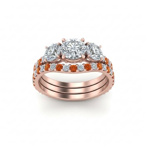 Ensemble Nuptial Diamant de Panier Or Rose Finition Prestige