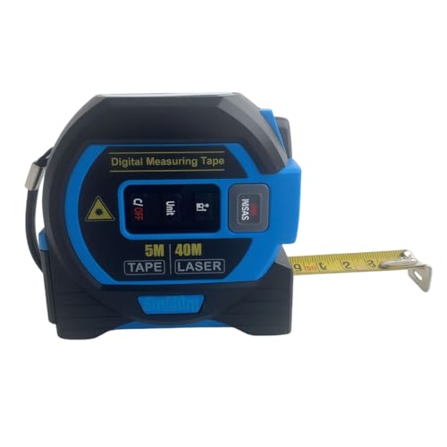 3-in-1 Laser Tape Measure 40m Laser Rangefinder with Crossline & 5m Digital Tape - Almighty Ruler for Area Volume and Trigonometry Calculatio