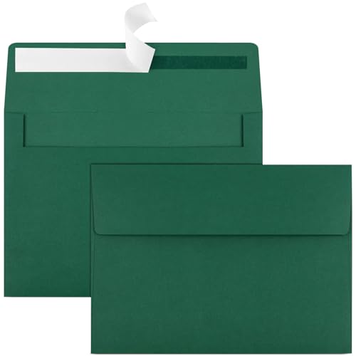 Image of 70 Packs of Invitation Envelopes, A2 Dark Green Postcard Envelopes for 4.5x5.5 Cards for Invitations, Self Seal for Photos RSVP, Greeting Cards