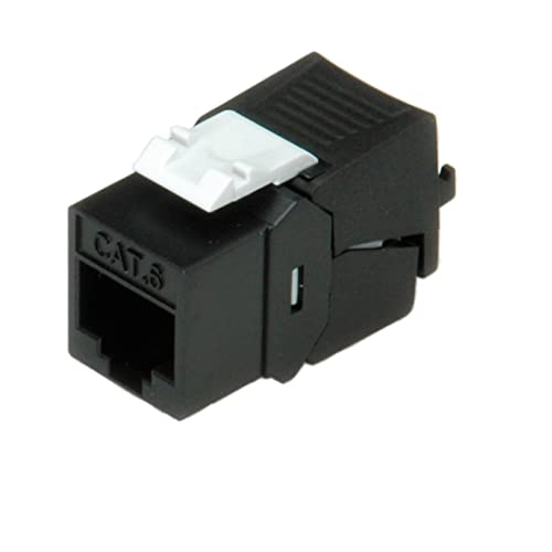 Roline Cat.6/Class E Keystone Jack, Rj-45, Unshielded, Toolless, Black Pezzo Di Pannello