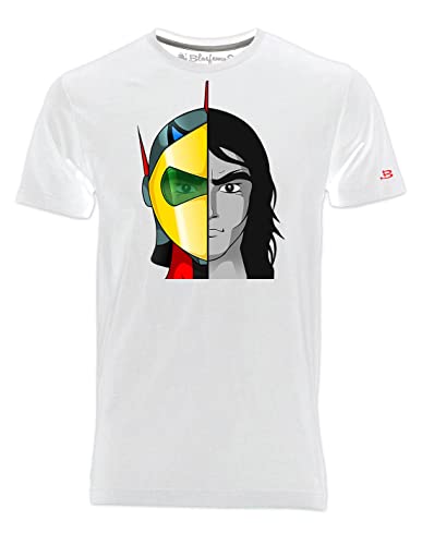 Blasfemus Actarus Ufo Robot T-shirt, dessins animés des années 80, Blanc, XXL