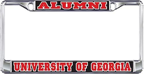Dixie Dawgs Georgia Bulldogs Metal Domed License Plate Frame for Front or Back of Car Officially Licensed (Alumni)