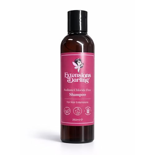 Image of Extensions Darling Sulphate Free Shampoo 250ml, Perfect For Extensions, Colour Treated Hair & Keratin Treatment, Hair Extension Care, Vegan Shampoo, Raspberry Scent